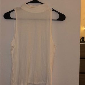 White high neck tank top